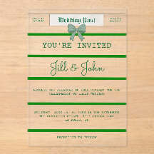 Acrylic Wedding Invitation Vintage Newspaper