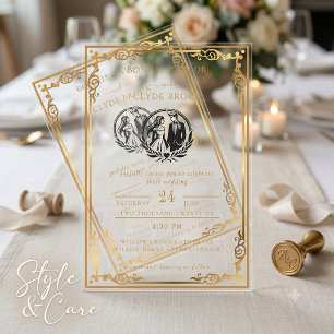Acrylic wedding invite featuring your photo moment invitations