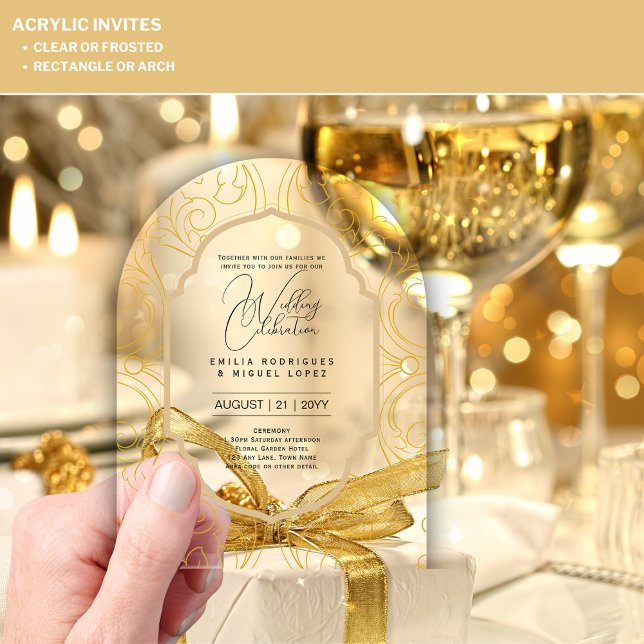 ACRYLIC Wedding Invites BLACK TEXT Bold Initials Acrylic Invitations (Creator Uploaded)