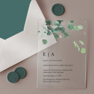 Acrylic Wedding Invites Eucalyptus  Invitations