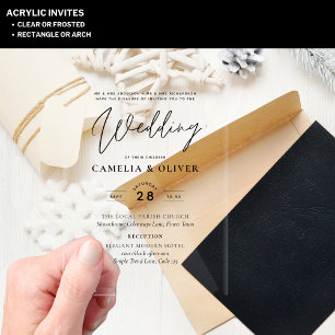 ACRYLIC Wedding Invites Minimalist Modern Clear Acrylic Invitations