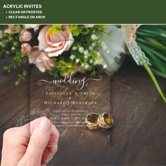 ACRYLIC Wedding Invites WHITE TEXT Bold Initials Acrylic Invitations (Creator Uploaded)