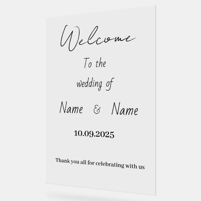 Acrylic wedding sign  (Angle)