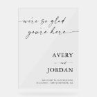 Acrylic Wedding Welcome Sign, Minimalist Welcome