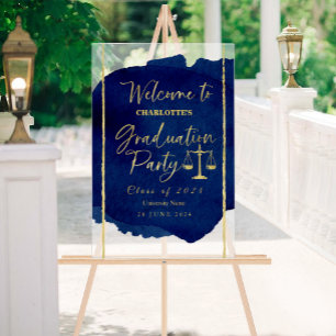 Acrylic Welcome Party Sign   Graduation Law School