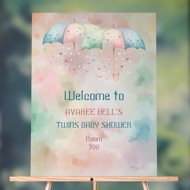 Acrylic Welcome Sign Twins Boy and Girl Shower  (Neutral)