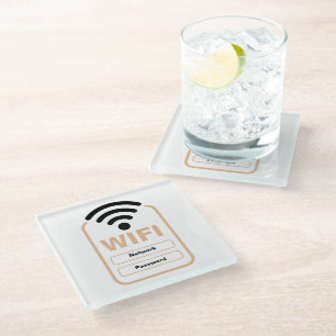 Acrylic WiFi Network Password Display Stand Hotel Glass Coaster