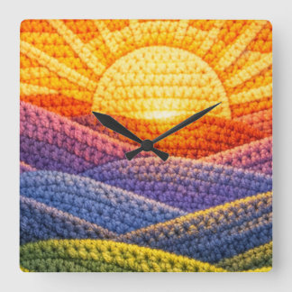 Acrylic wool square wall clock