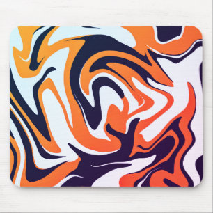 Acrylic Yellow Orange Liquid Abstract Pattern  Mouse Pad