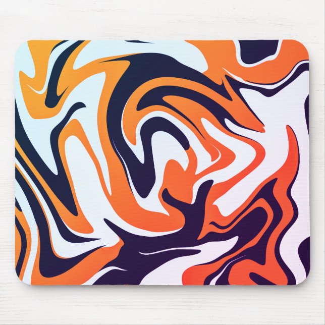 Acrylic Yellow Orange Liquid Abstract Pattern  Mouse Pad (Front)
