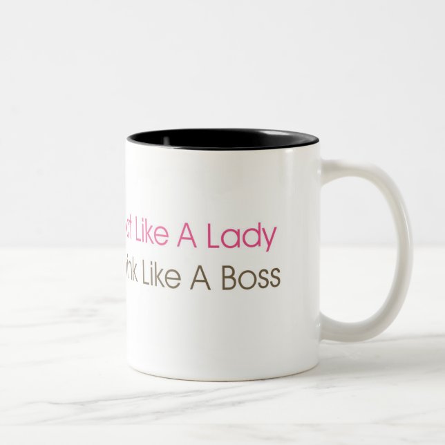 Act Lady, Think Boss Two-Tone Coffee Mug (Right)