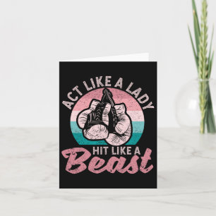 Act Like A Lady Hit Like A Beast Funny Boxing Glov Card