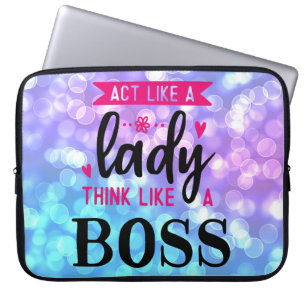 Act Like A Lady Think Like A Boss Laptop Sleeve