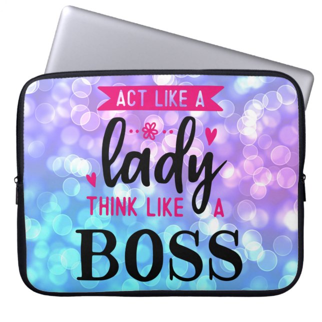 Act Like A Lady Think Like A Boss Laptop Sleeve (Front)