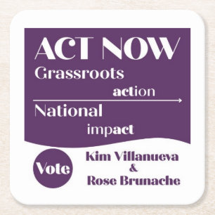 ACT NOW SQUARE PAPER COASTER
