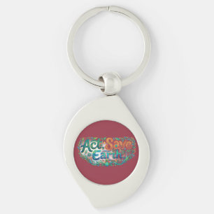 Act, Save Earth – Eco Awareness T-Shirt Design Key Ring