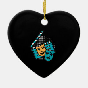 Acting Clapperboard Theatre Mask Theatre Actor Ceramic Ornament