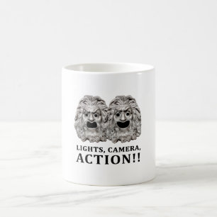 Acting concept graphic logo coffee mug