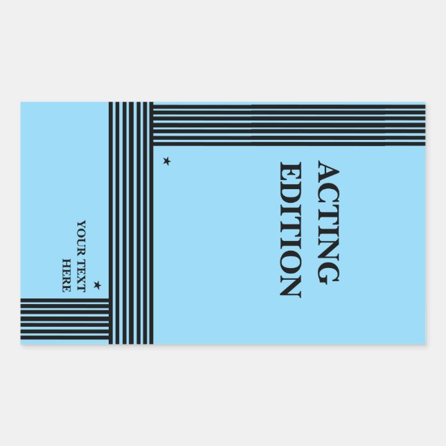 Acting Edition Play Script Styled Rectangular Sticker (Front)