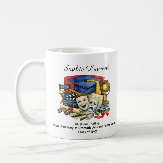 🎓Acting Graduate Custom Name & Degree Coffee Mug (Left)