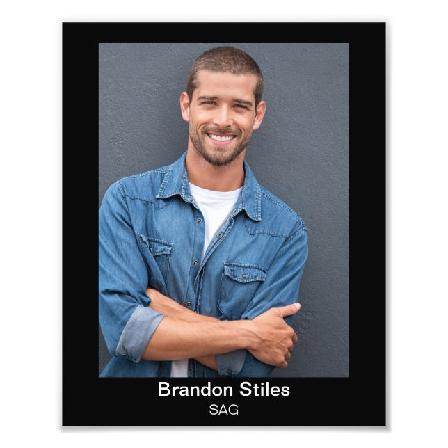Acting Headshot for Actors 8x10 Double Text Photo Print (Front)