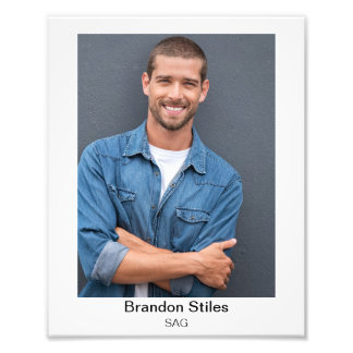 Acting Headshot for Actors 8x10 Double Text Photo Print