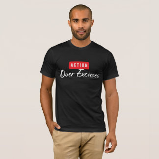 Action Bold Red Button Minimalist Motivational T-Shirt