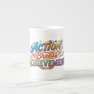 Action Breeds Achievement Motivational T-Shirt Bone China Mug