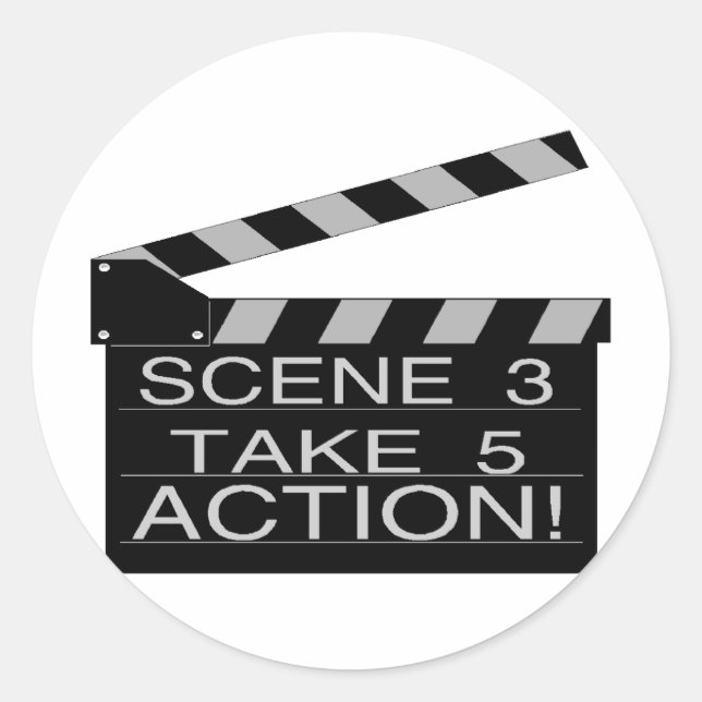 Action Classic Round Sticker (Front)
