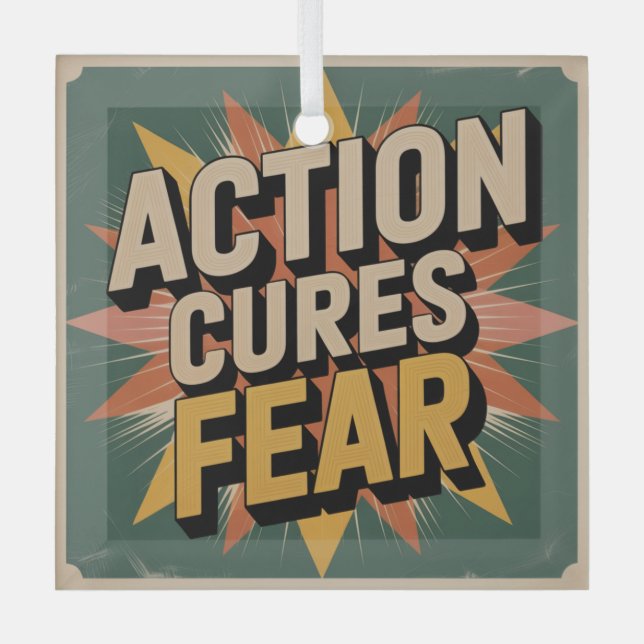 Action Cures Fear Glass Tree Decoration (Front)