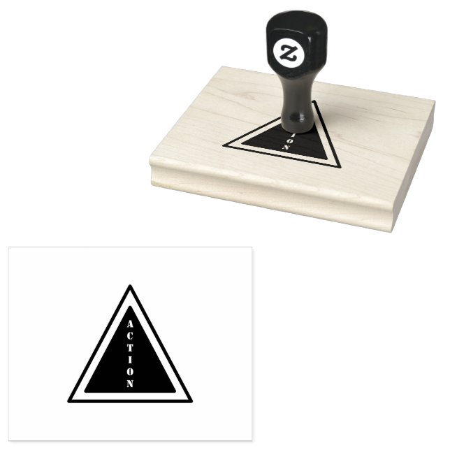 ACTION Custom Text Red Ink Office School College Rubber Stamp (Stamped)