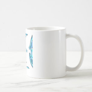 Action Cyan Teal Abstract Graffiti Art Print Coffee Mug