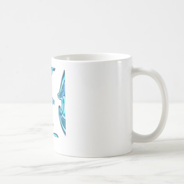 Action Cyan Teal Abstract Graffiti Art Print Coffee Mug (Right)