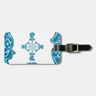 Action Cyan Teal Abstract Graffiti Art Print Luggage Tag