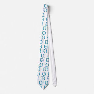 Action Cyan Teal Abstract Graffiti Art Print Tie