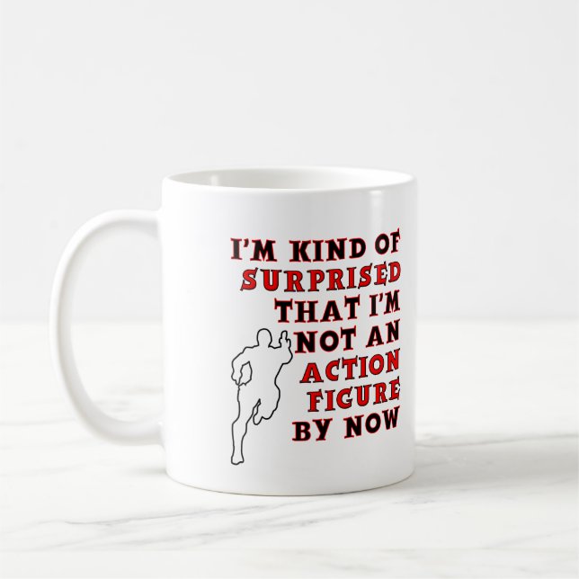 Action Figure Surprise Funny Mug (Left)