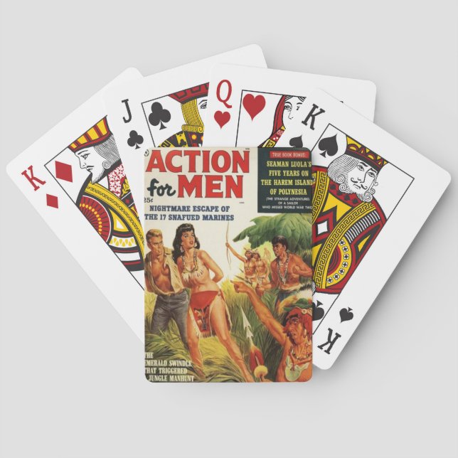 Action for men 1 playing cards (Back)