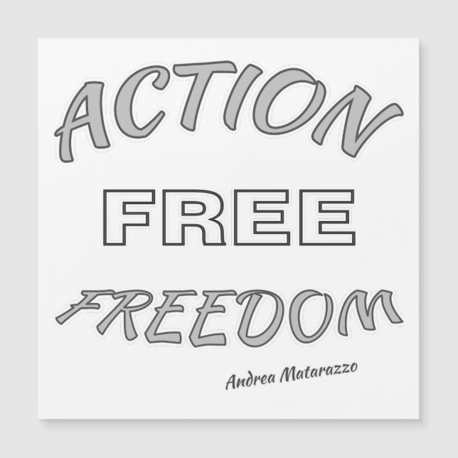 Action Free Freedom Magnetic Card (Front)