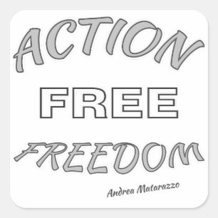 Action Free Freedom Square Sticker