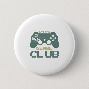 Action Genre Club-Gaming-Gamer-Game-Funny 6 Cm Round Badge