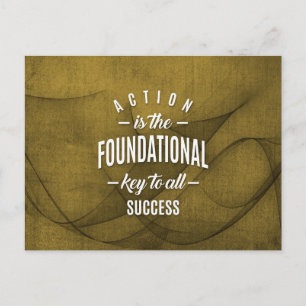 Action is Key - Motivation Quote. Postcard