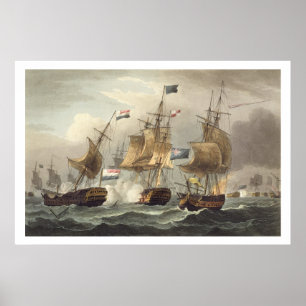 Action off Camperdown, October 11th 1797, engraved Poster