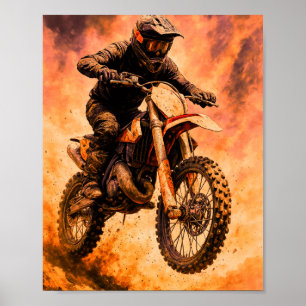 Action Packed Dirt Bike Rider Poster