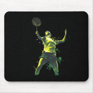 Action-packed Woman Playing Badminton Mouse Pad