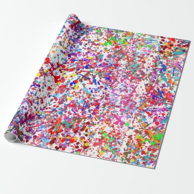 Action Painting, Drip Art Wrapping Paper (Unrolled)