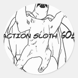 Action Sloth, Go! Classic Round Sticker