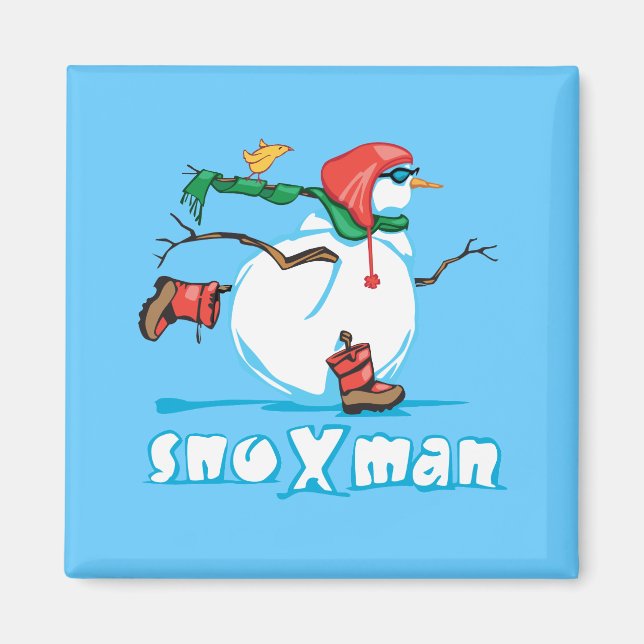 Action Snowman Magnet (Front)