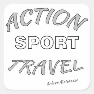 Action Sport Travel Square Sticker