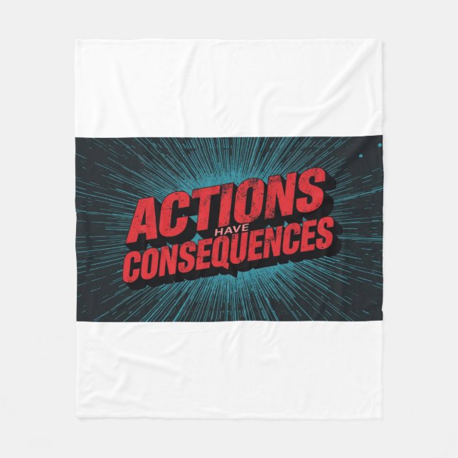 Actions Have Consequences Beer Stein Fleece Blanket (Front)