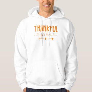 Actious Thankful for her, Thanksgiving Men's Hoodie